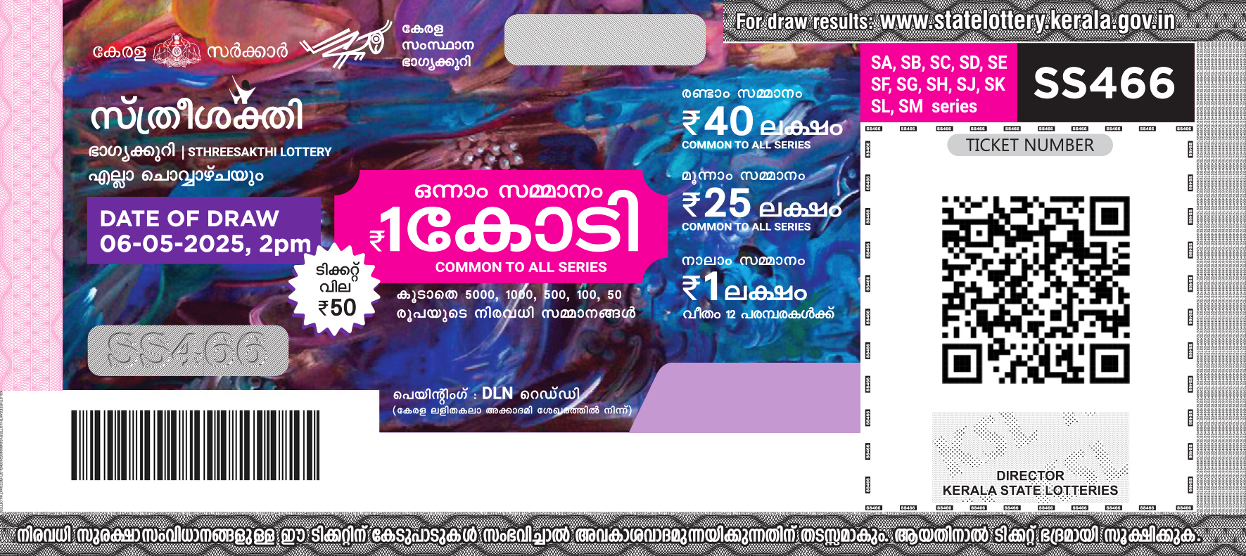 Sthree Sakthi lottery ticket